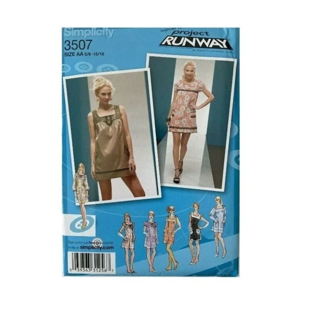 Simplicity Sewing Pattern 3507  MOD Dress‎ Juniors Project Runway Size 5/6-15/16